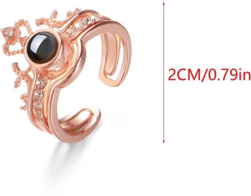 Antique Accessories Adjustable 100 Language Crown Ring Two-in-one