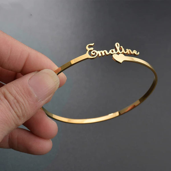 Antique Accessories Personalized Heart Symbol Bangle