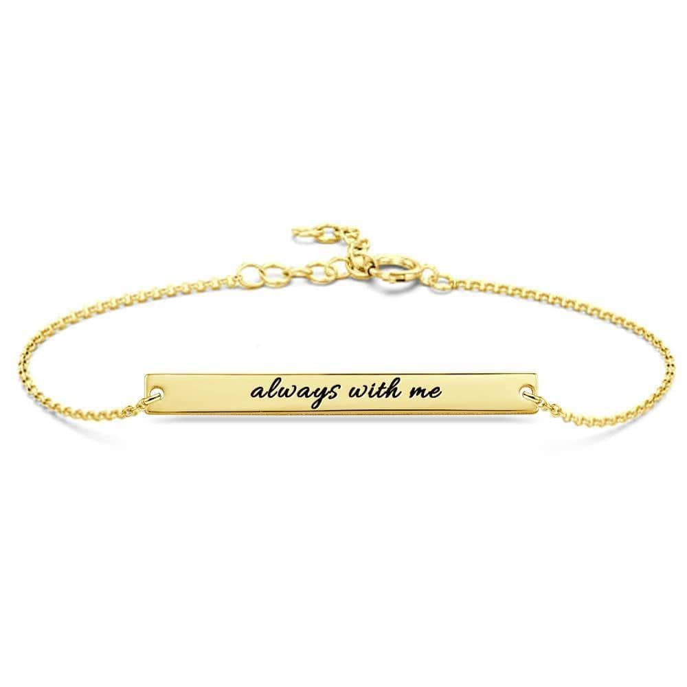 AntiqueAccesories golden Custom Bar Engraved Bracelet
