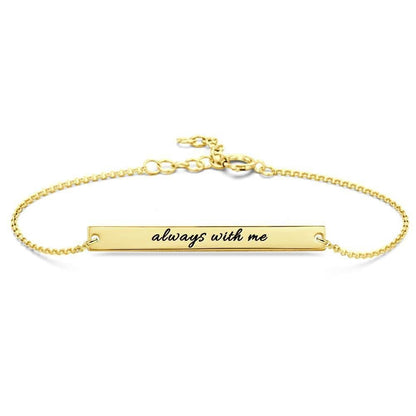 AntiqueAccesories golden Custom Bar Engraved Bracelet