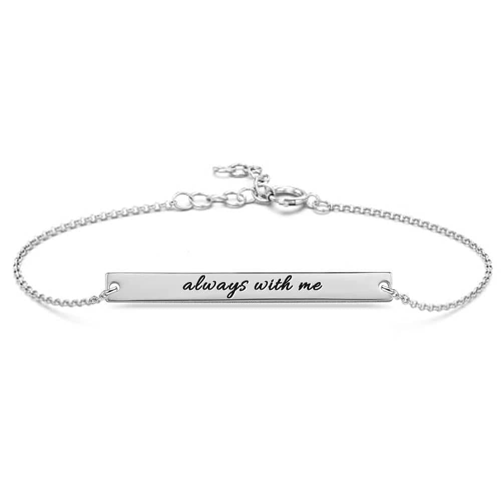 AntiqueAccesories silver Custom Bar Engraved Bracelet