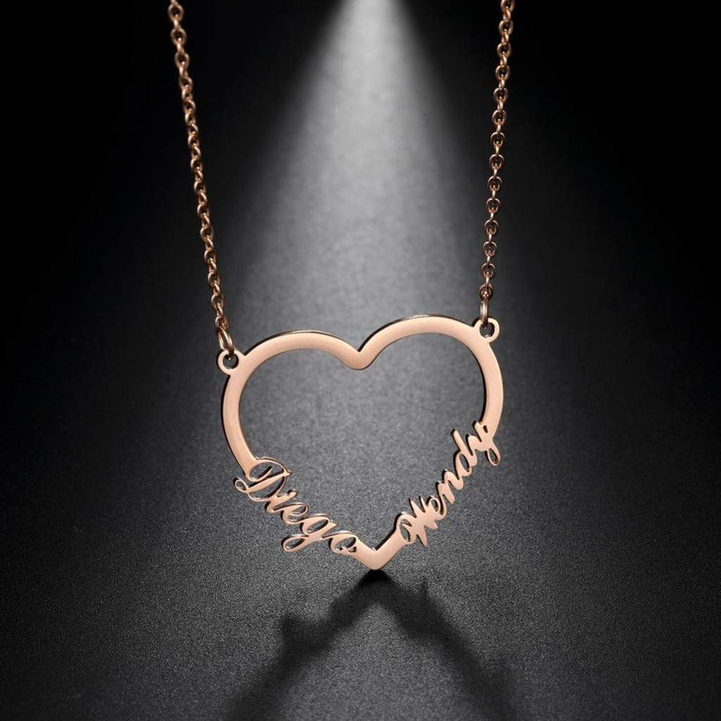 Baebie Silver Personalized Couple Name Pendant