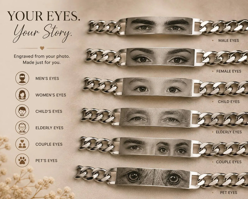 Personalized Photo Engraved Bracelet Eye