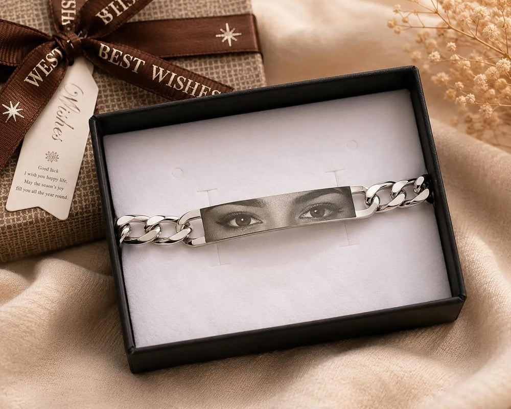 Personalized Photo Engraved Bracelet Eye