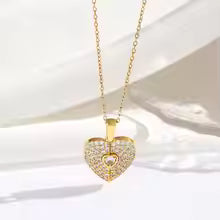 Beautiful Engraved Name Angel Wing Heart Necklace
