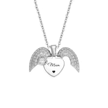 Beautiful Engraved Name Angel Wing Heart Necklace